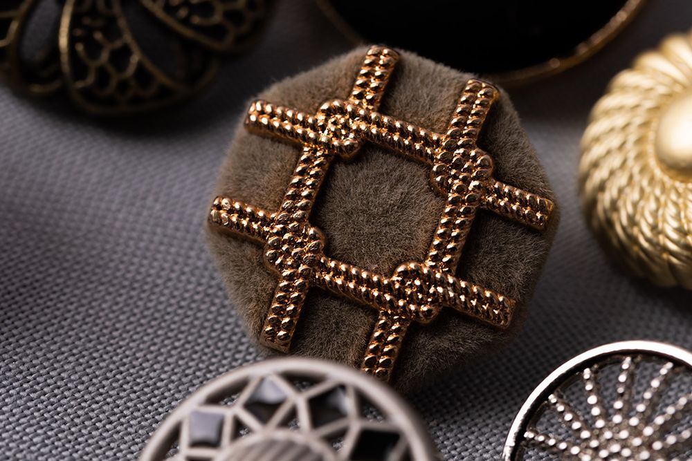 Пуговицы на ножке металл 18 мм, 6 шт, 30 золото, Blitz MB 0260