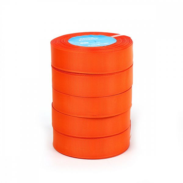 Лента репсовая (в рубчик) 25.0 мм, цв.751 ярк.оранжевый For Hobby 5 шт по 22.86м (±1м)