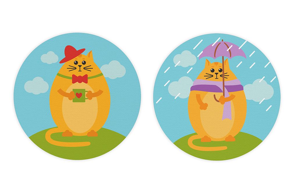 Картина по номерам Фрея PNBM-008, Рыжий котик, (на магните) 9х9 см