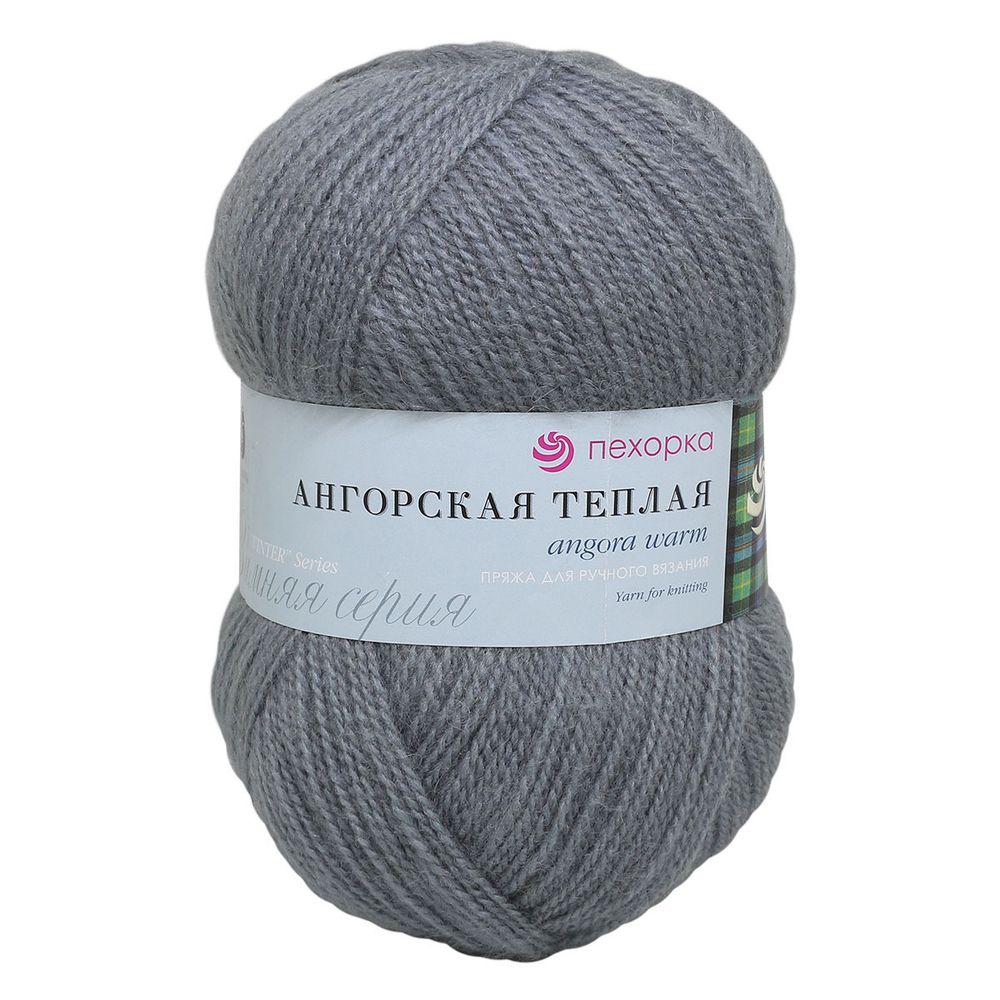 Пряжа Пехорка Ангорская теплая / уп.5 мот. по 100 г, 480 м, 174 стальной