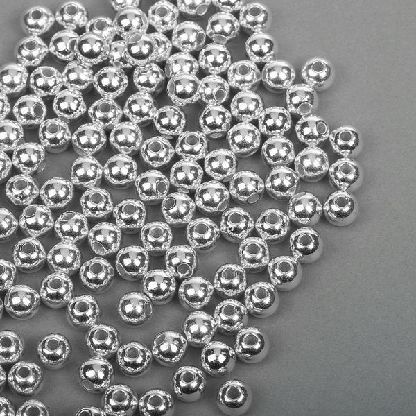 Бусины пластик ⌀8 мм, 500 г, цв.серебро, Magic4Hobby