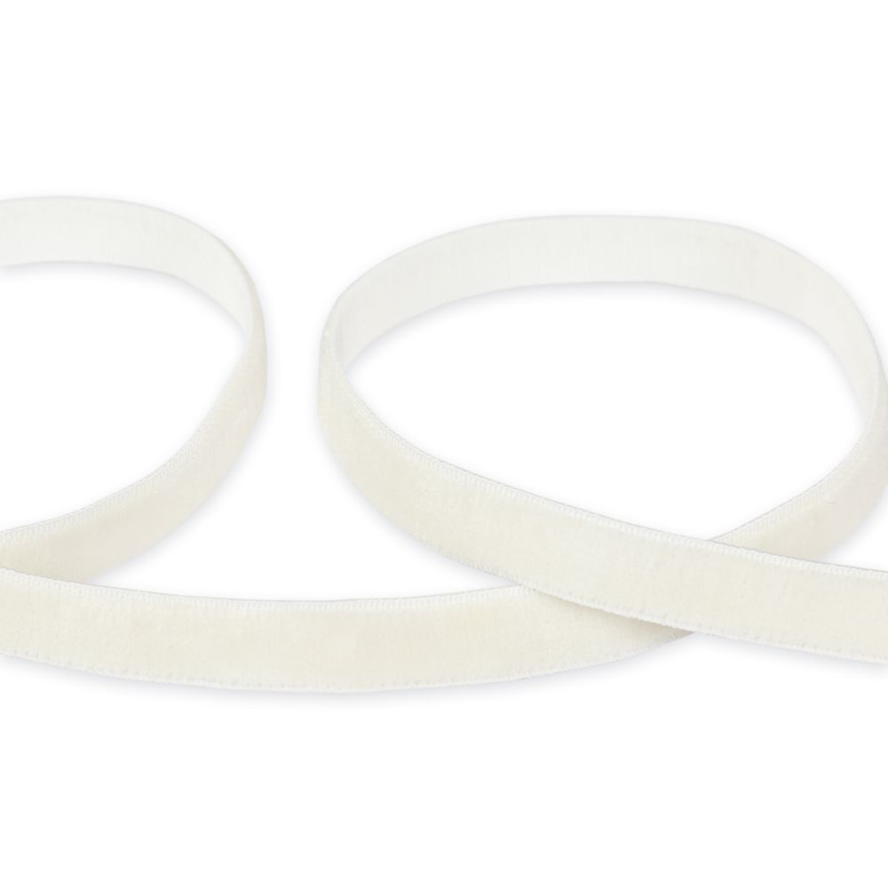 Лента бархатная (тесьма) эластичная 06.0 мм / 16.5±1 метра, 042 молочный, Blitz VRE-06