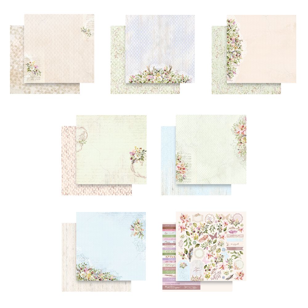 Набор бумаги для скрапбукинга 190 г/м², 30.5х30.5 см, 7 л, 01 Мелодия ветра, Mr.Painter PSR-L26