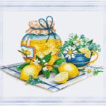Алмазная (кристальная) мозаика Фрея, постер Лимонный натюрморт, 30х30 см