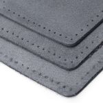 Набор заплаток пришив. из замши, прямоуг-к 4х6,4см, 6х9,6см, 8х12,7см, с перфорацией, 3 шт (26 серый), 59403