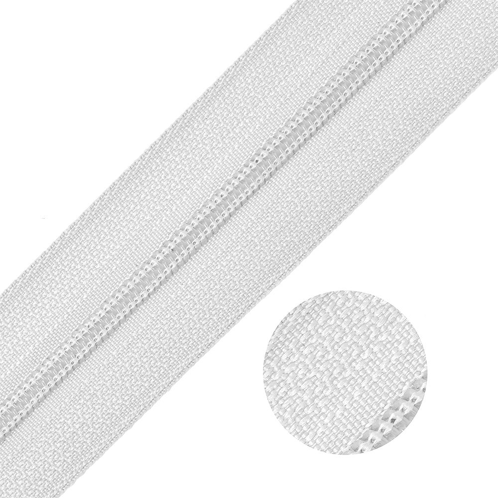 Молния рулонная спираль (витая) Т3 (3 мм) / 400 метров, F101 белый, Mzip