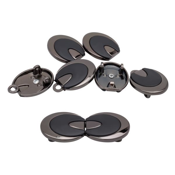 Крючки пришивные декоративные 44х18 мм, Black/P, MT-1822, 4 шт