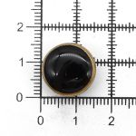 Пуговицы на ножке металл 24L (зол/цв. черный), 36 шт