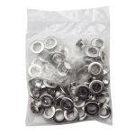 Люверсы металл ⌀_8.0 мм (внутр.), латунь, цв.никель плоский, 50 шт, BIG