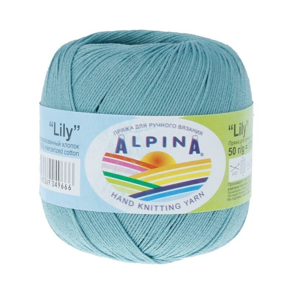 Пряжа Alpina Lily / уп.10 мот. по 50г, 175м, 049 св.бирюзовый
