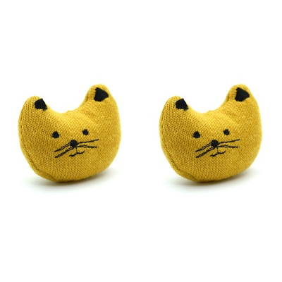Нашивная декоративная кошка, 5х4см 2 штук (желтый), AR747