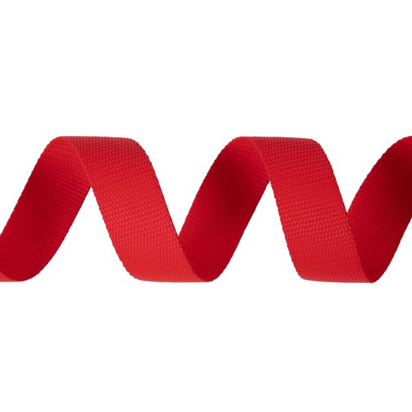 Стропа (ременная лента) 30 мм / 25 метров, толщ. 0.94 мм, [17.1 г/пог.м], 100% п/п, красный, Gamma 3075