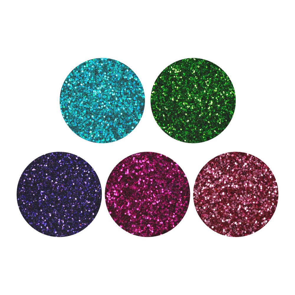 Блестки декоративные ассорти 0.2 мм, 5 уп. по 5 г, 4.5 мл, № 05, Love2art Набор ассорти GLI