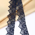 Кружево гипюр (плетёное) 30 мм, диз. 127, цв.3 т.синий, уп. 9 м, Kruzhevo