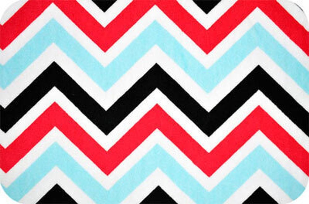 Плюш (ткань) Peppy Chevrons&amp;Zigzags Cuddle 440 г/м², 48х48 см, CP-2800-7 Turq/Red/Black