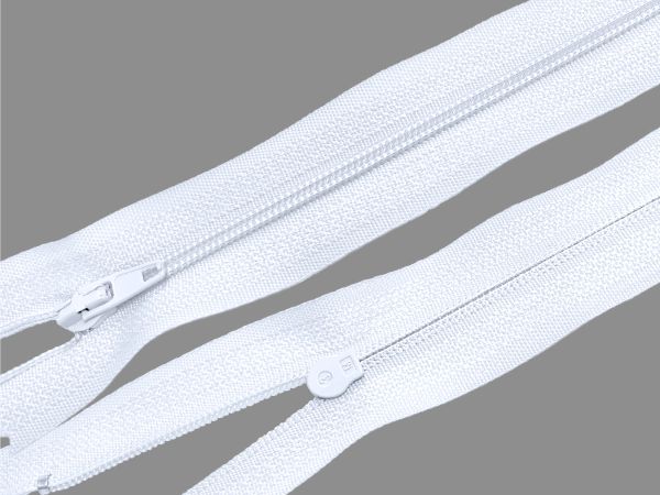 Молния спираль (витая) (цв.SBS) брючная Т3 (3 мм) 1 зам., н/раз., 18 см, автомат, S-501 белый, уп.100 шт