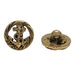 Пуговицы на ножке 15 мм, состаренное золото, 100 шт /TOS/