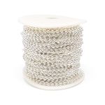 Цепочка шариковая, металл 3,2 мм / 45,72 м, серебро