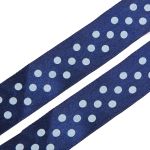Лента атласная в горошек 25.0 мм / 3 метра, т.синий, Globus