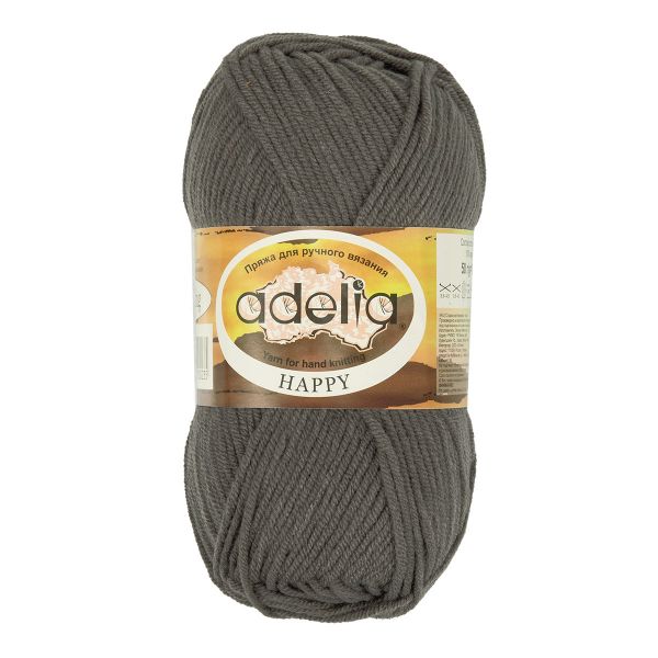 Пряжа Adelia Happy / уп.10 мот. по 50г, 128 м, 14 т.серый