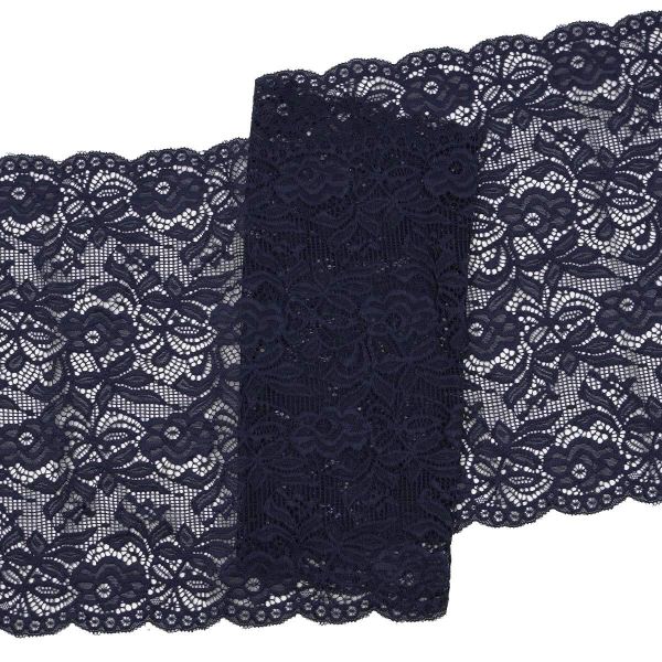 Кружево бельевое эластичное 300 мм / 13.72 м, цв. C147 т.синий