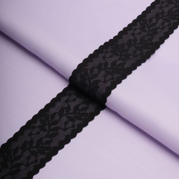 Кружево эластичное (стрейч) 40 мм / 22.86 метра, черный, 3AR2754
