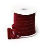 Лента бархатная (тесьма) 10.0 мм / 22.86±1 метров, арт.10VR44 нейлон цв.бордо