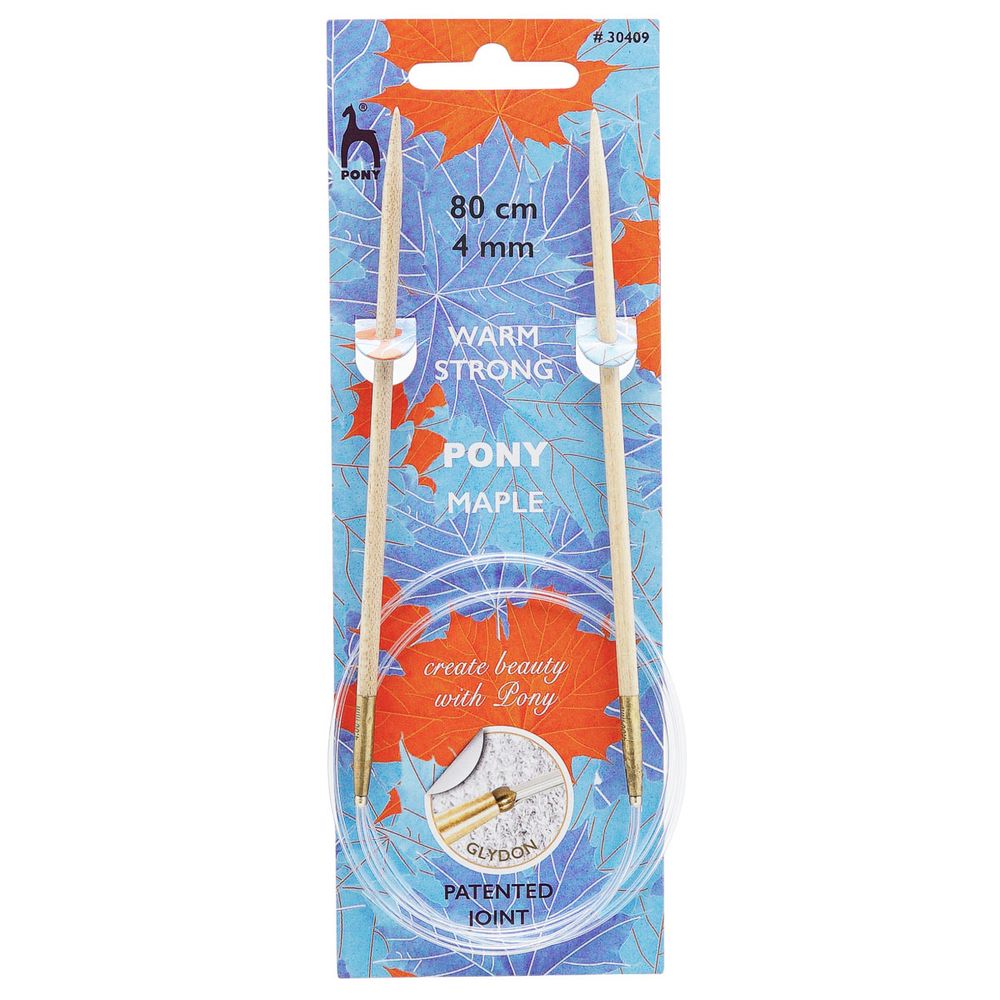 Спицы круговые Pony Maple ⌀4.0 мм, 80 см, клен, 30409