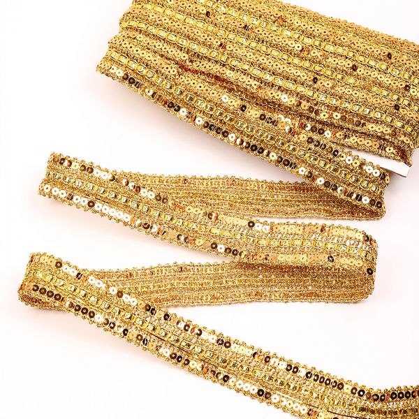 Тесьма отделочная 35 мм / 13.71 метров, TBY 902 цв.золото