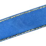 Лента атласная 1-сторонняя 15.0 мм / 22.86±1 метров, с золотой нитью, 40 ярк.синий, Globus