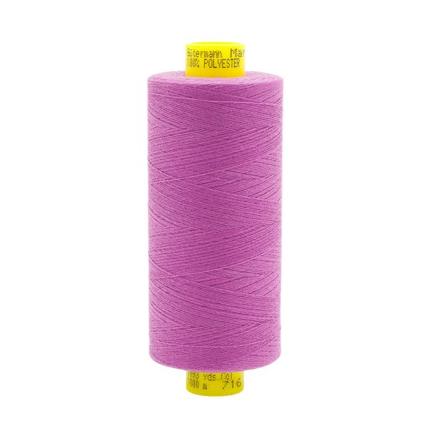 Нитка особо тонкая Gutermann Mara №150 (150/2), 1000 м, 713953, цв. 716 сиренево-розовый, 1 катушка