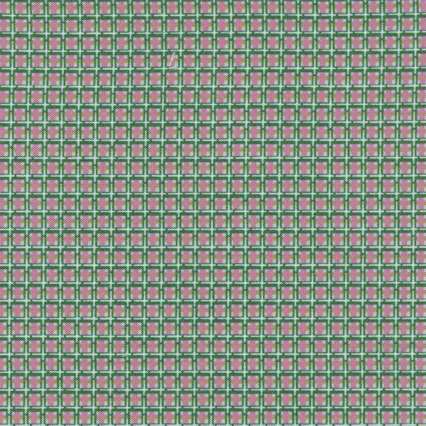 Ткань для пэчворка Peppy Бабушкин сундучок, рулон 112 см / 5 метров, БС-21 клетка яр.зеленый/розовый, Peppy