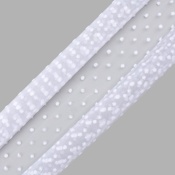 Фатин в горошек 50х50см, AR1373-1, белый