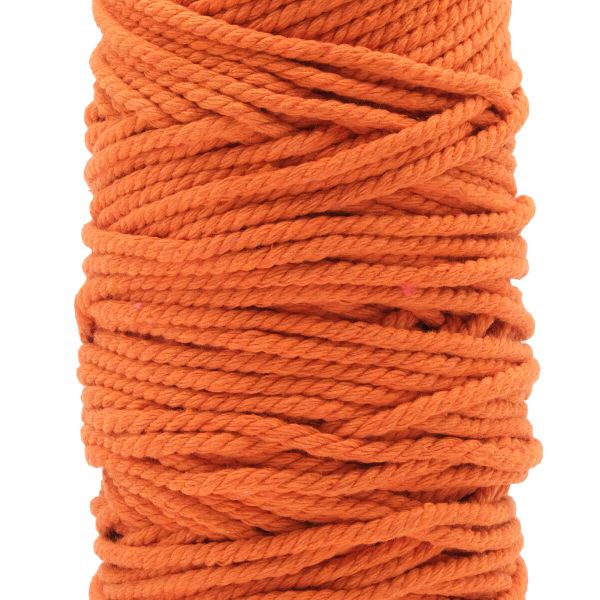 Шнур круглый х/б ⌀4.0 мм / 100 метров, (бобина) (оранжевый)
