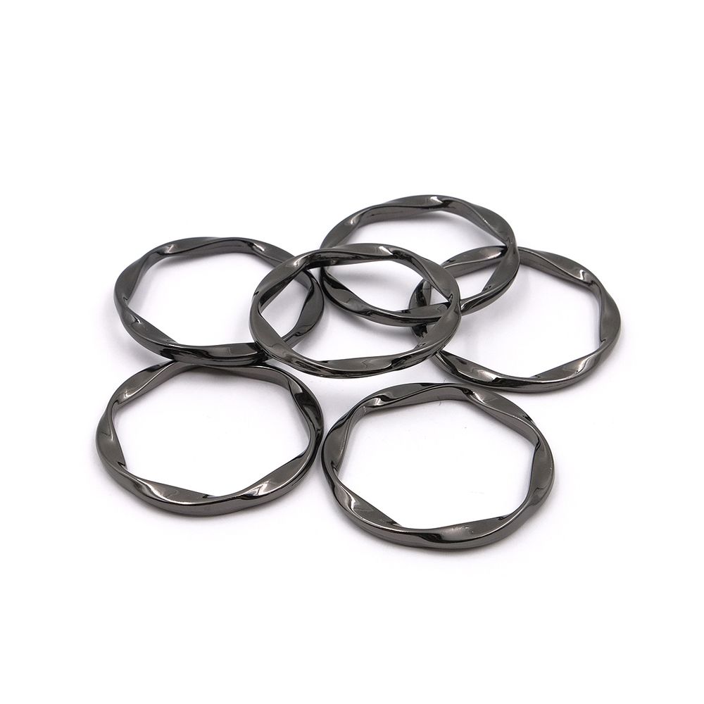 Кольцо литое металл in ⌀40 мм (50 мм внешн.), чер.никель, 6 шт
