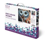 Алмазная (кристальная) мозаика Фрея ALPD-252, на подрамнике Золотая сова, 30х30 см