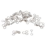 Крючки пришивные 7 мм, 14 шт, с 2 петлями, серебристые, Pony, 79501