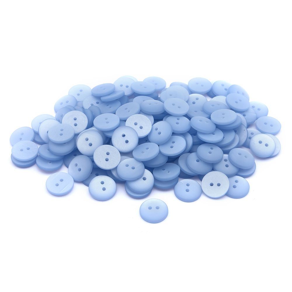 Пуговицы на 2 прокола 22L (14мм), пластик (col.40 светло-голубой), CR-K18M, 144 шт