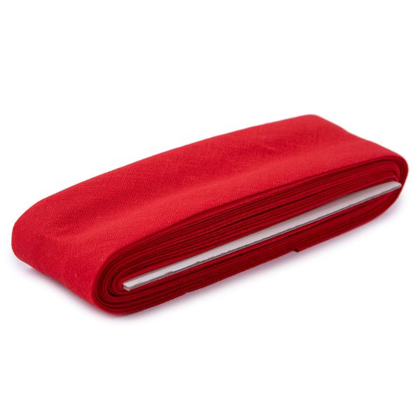 Косая бейка хлопковая 40 мм / 5 шт по 5.4 метра, №030 алый, Gamma GK-40C