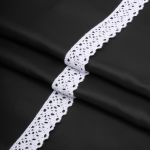 Кружево вязаное (тесьма) хлопковое 25 мм / 25 метров, одностор. (белый)