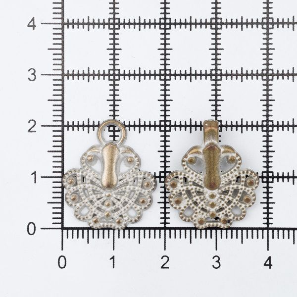 Крючки пришивные декоративные 37х17 мм, white, 10 шт