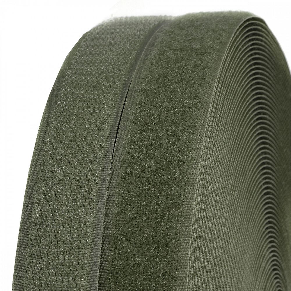 Лента контактная липучка (велкро) пришивная 25 мм / 25 метров, F263 хаки, /петля/, кач."B" /TOS/