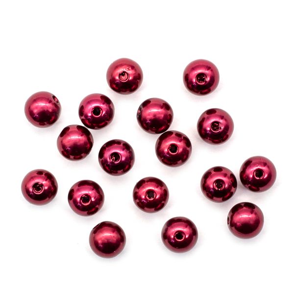 Бусины пластик (жемчуг) ⌀10 мм, 25 г, Astra&Craft, 015 NL малиновый
