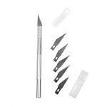 Нож макетный цанговый, алюминий + 5лезвий цв. серебро