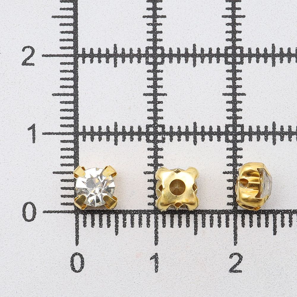 Хрустальные стразы в цапах/золото, 6мм, 40 шт, Astra&Craft, 01 прозрачный, 4AR169/176