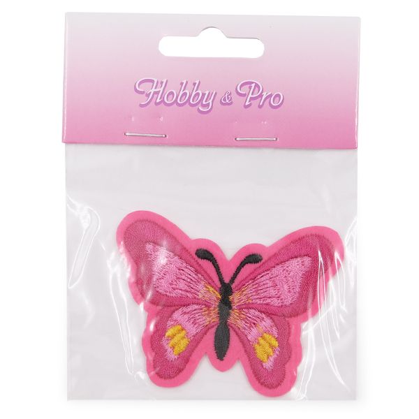 Термоаппликация Бабочка, 5.4х7см, Hobby&Pro (ярко-розовый)