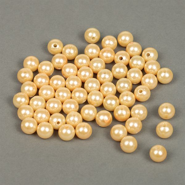 Бусины пластик (перламутр) ⌀12 мм, цв. 007 персик, 50 г, Magic4Hobby