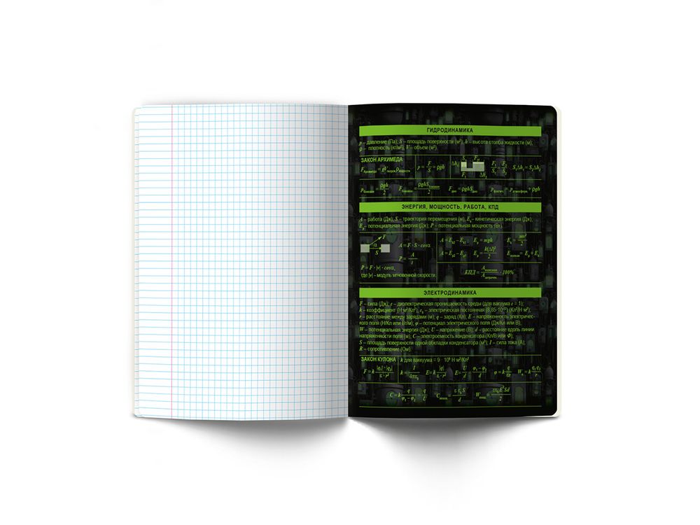 Тетрадь со справочным материалом Эволюция, глянцевая ламинация, A5+ 48 л. на скобе 65 г/м², белизна 100%, 10 шт, клетка, 00883 Физика, Светоч 48Т5