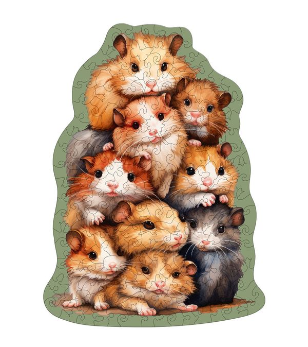 Пазл фигурный деревянный Банда пушистых 162 элементов, Фрея PZLF-010