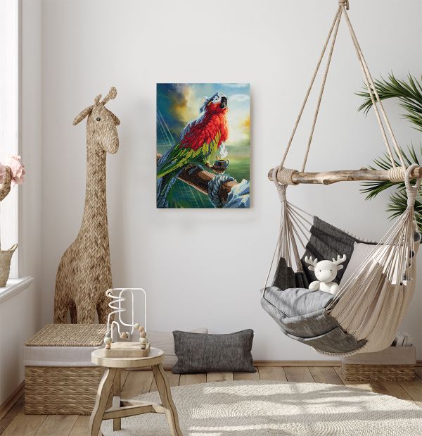 Алмазная (кристальная) мозаика Фрея, на подрамнике Попугай Флинта, 30х40 см